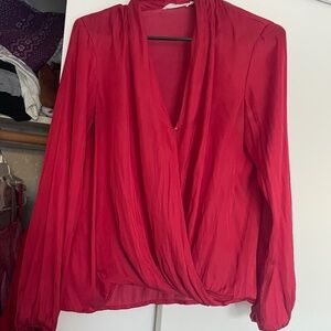 Satin wrap blouse